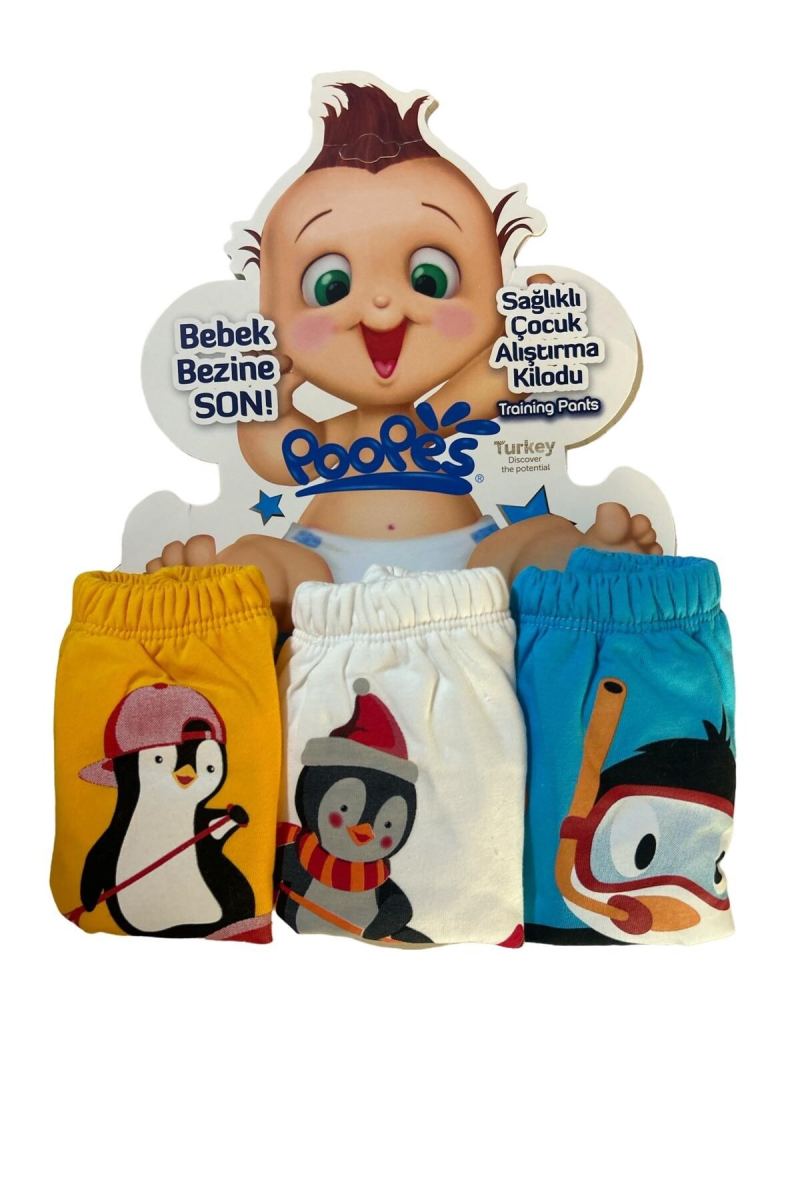 3'lü Alıştırma Külodu 3'lü (Sporcu Penguenler) · görsel 2