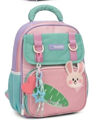 Anaokulu İthal Çanta — Tavşan Pembe/Mint · görsel 2