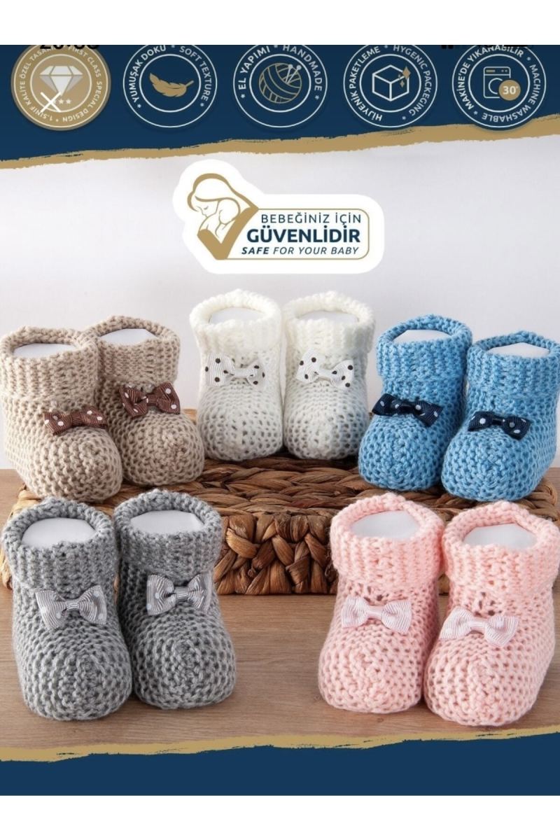 Baby Organik Yeni Doğan Hediyelik Örgü Bebek Patiği · görsel 4
