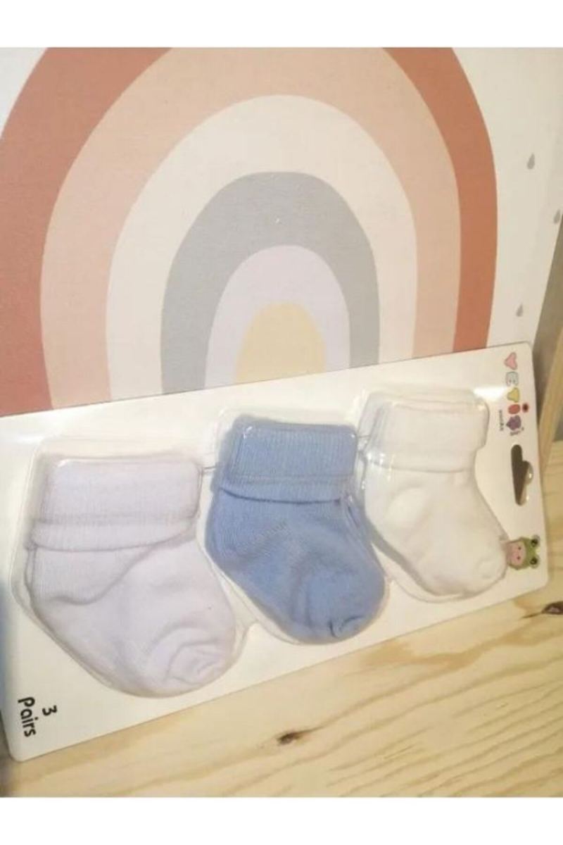 Bebek Yeni Doğan 3'lü Paket Pamuk Çorap Seti · görsel 2