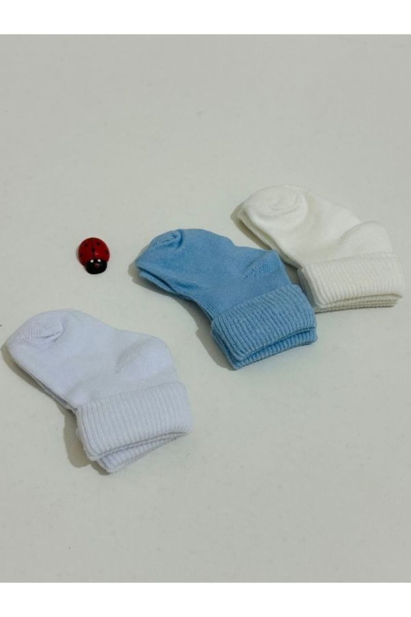 Bebek Yeni Doğan 3'lü Paket Pamuk Çorap Seti · görsel 3
