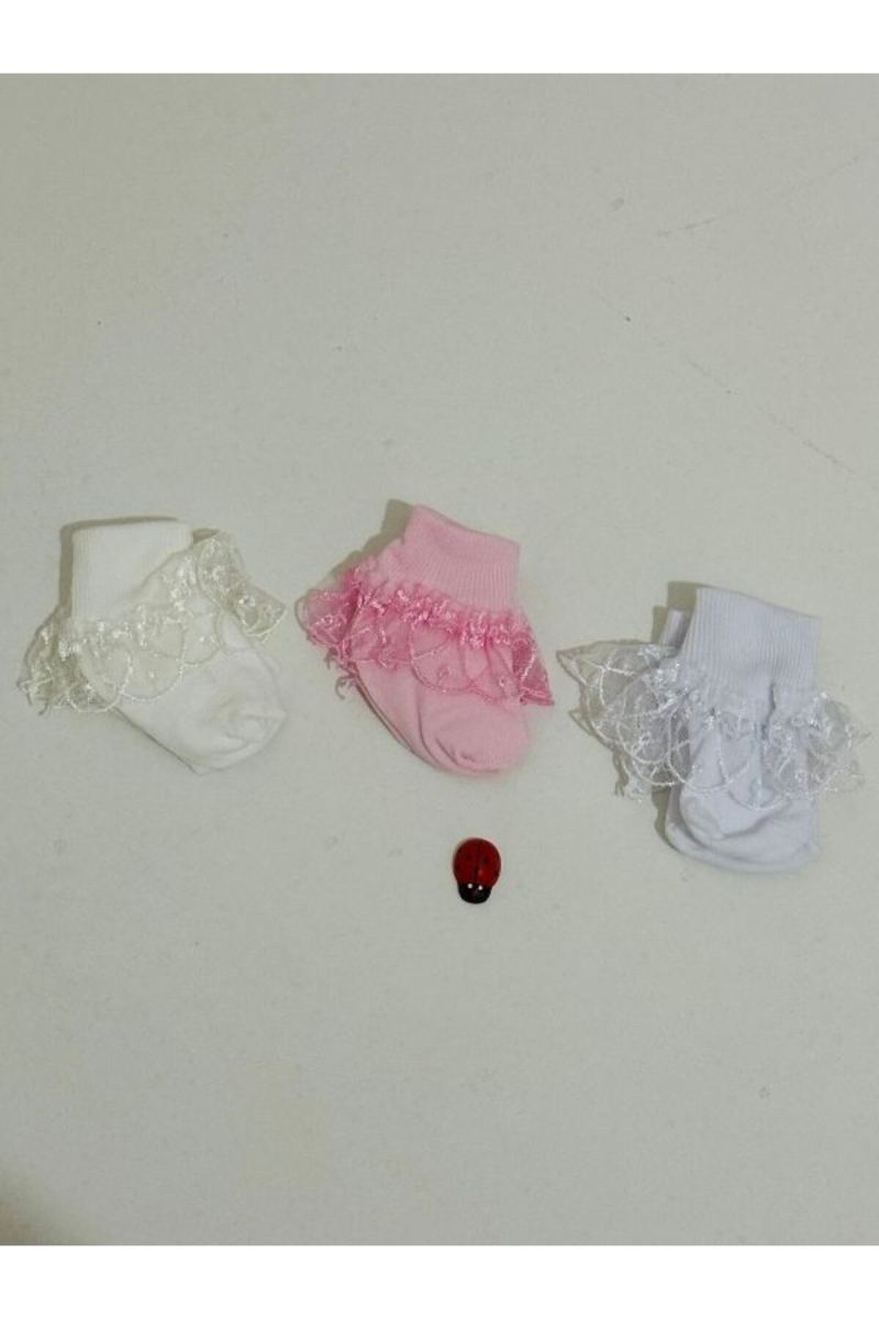 Bebek Yeni Doğan 3'lü Paket Pamuk Çorap Seti · görsel 2