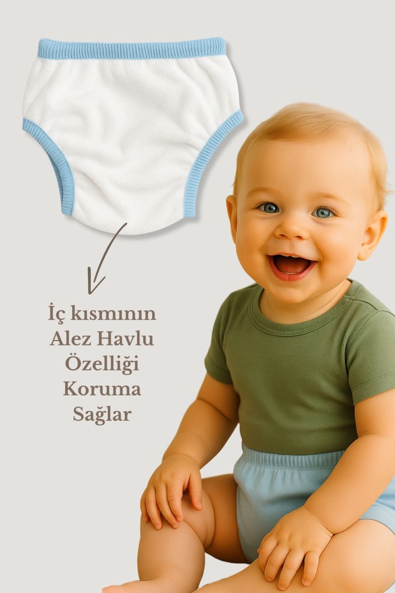 Erkek Bebek Çocuk Desenli Sevimli 3 Lü Alıştırma Külodu Sızdırmaz Antialerjik Çocuk Külot 3-4 Yaş · görsel 3