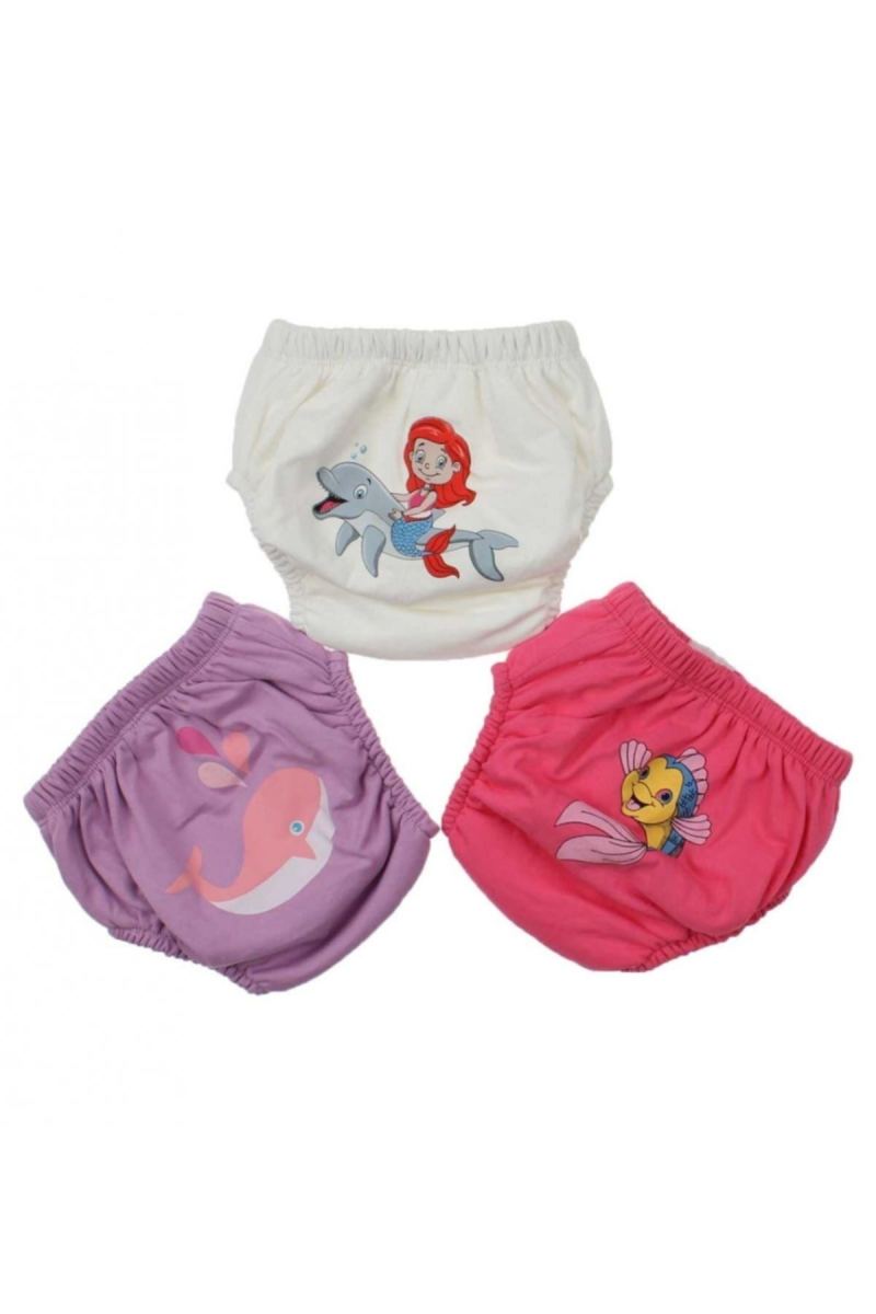 Kız Bebek Çocuk Desenli Sevimli 3 lü Alıştırma Külodu (RENK VE DESENLERDE FARKLILIK OLABİLİR) · görsel 3