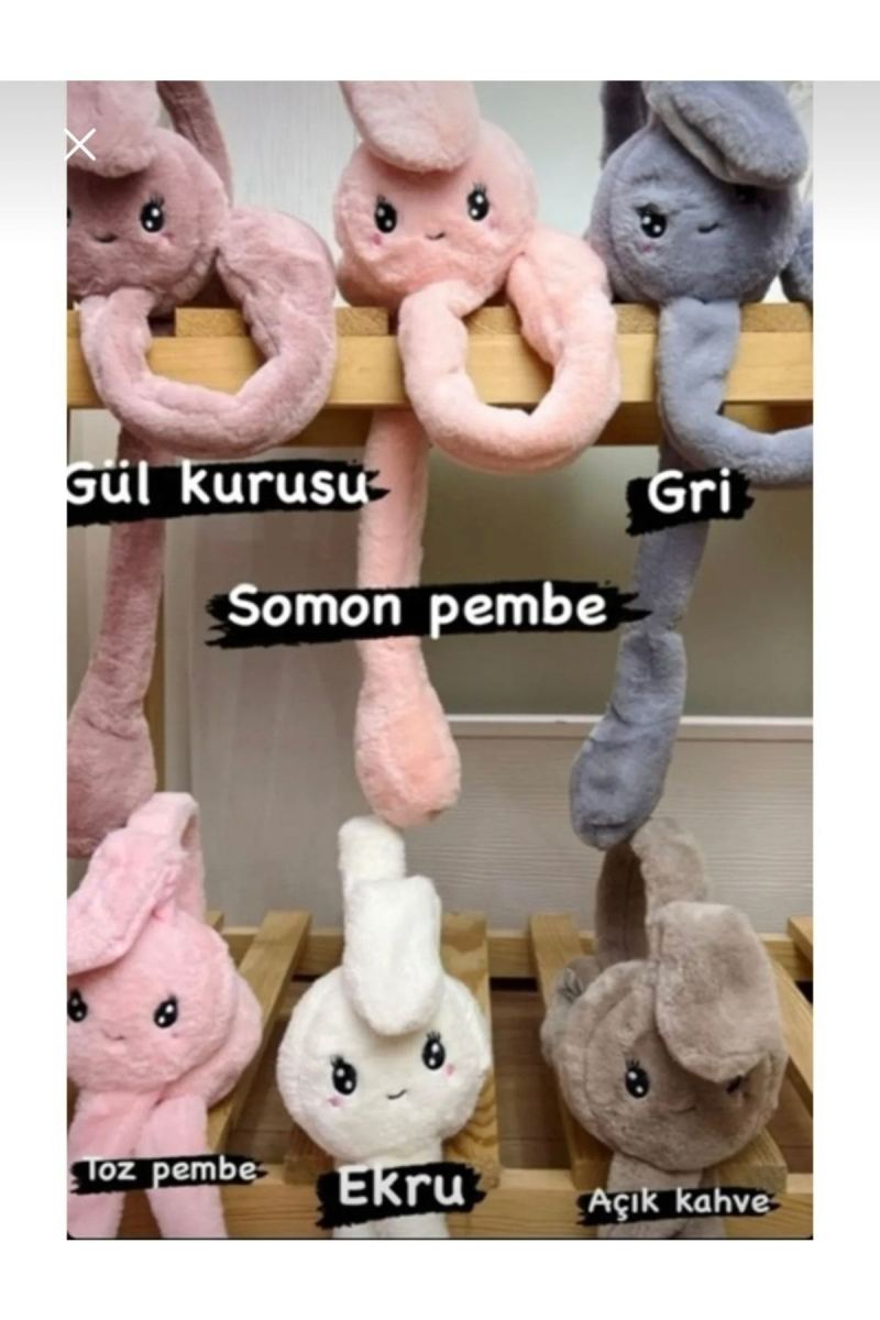 Kostan Aksesuar Hareketli Tavşan Kulaklı Peluş Kulaklık · görsel 2