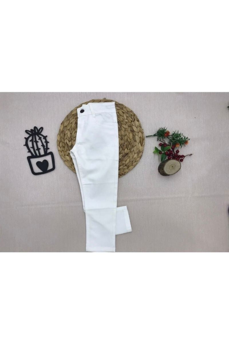 Unisex Çocuk Beyaz Pantolon · görsel 2
